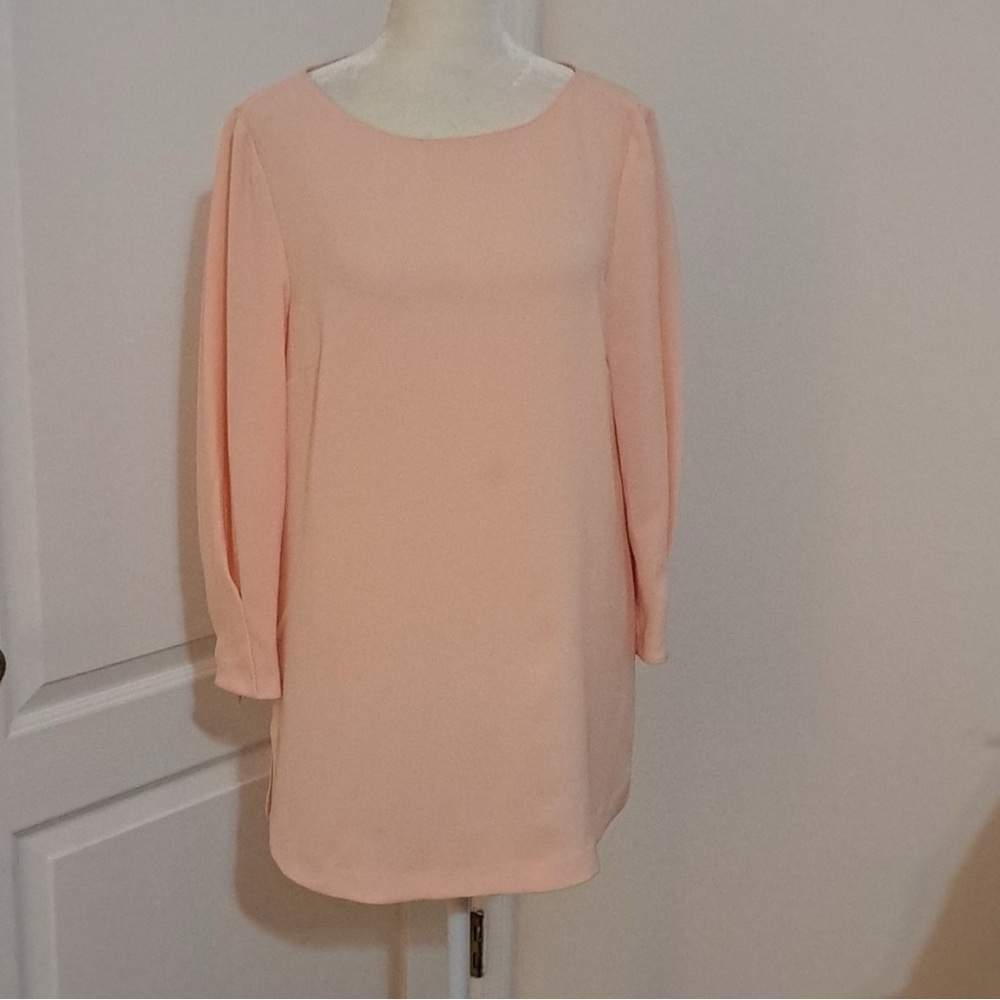 Elegant Peach Long Sleeve Blouse